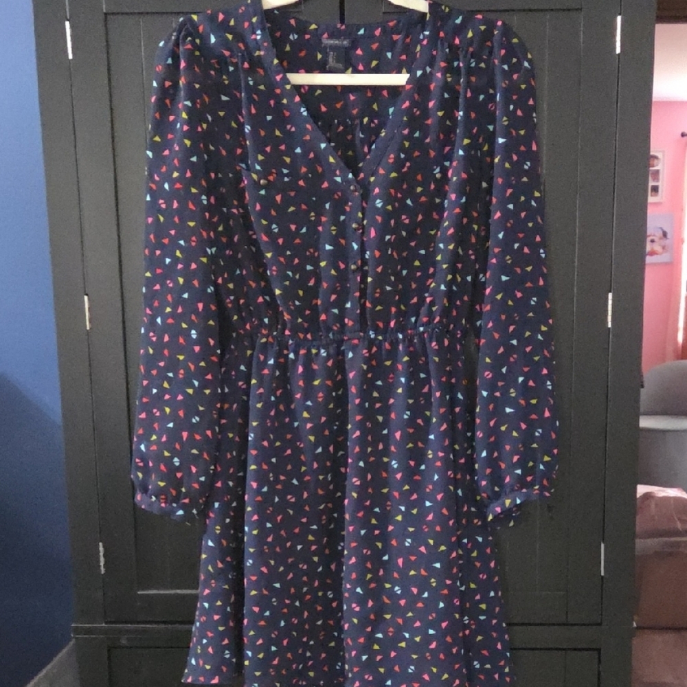 Forever 21 Long Sleeve Dress with Colorful Pattern